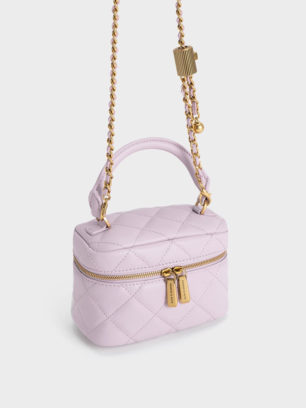 Women's Lilac Quilted Vanity Pouch - CHARLES & KEITH ‌