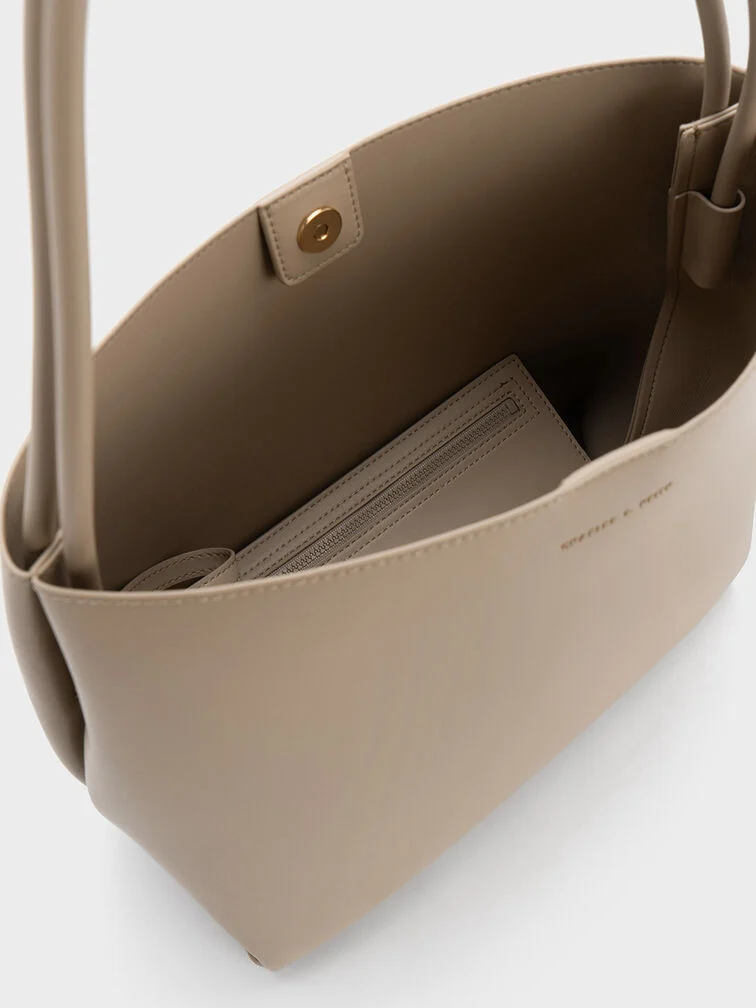 Women’s Leia tote bag in taupe - CHARLES & KEITH