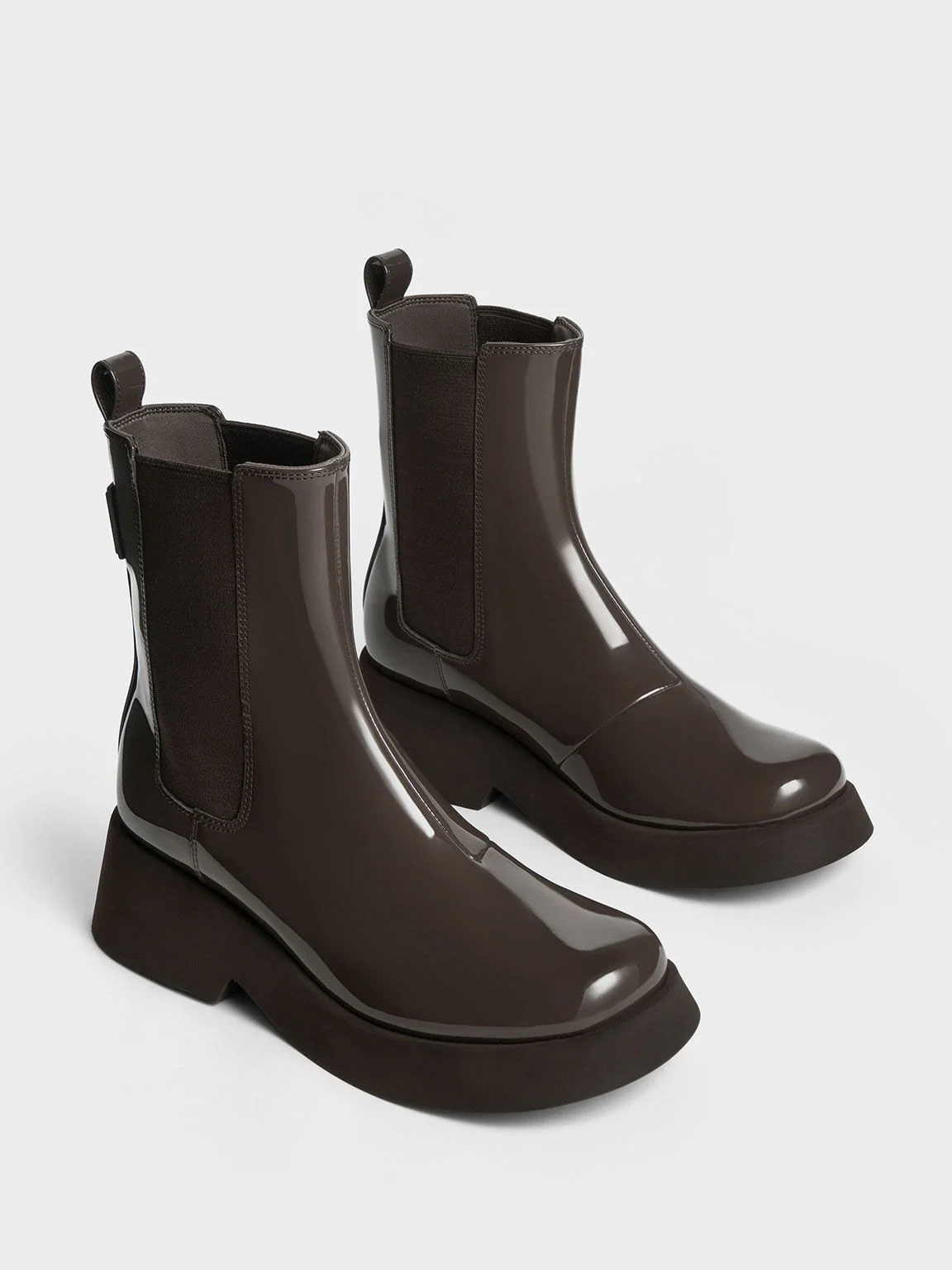 Gabine Leather Loafer Chelsea Boots - Black