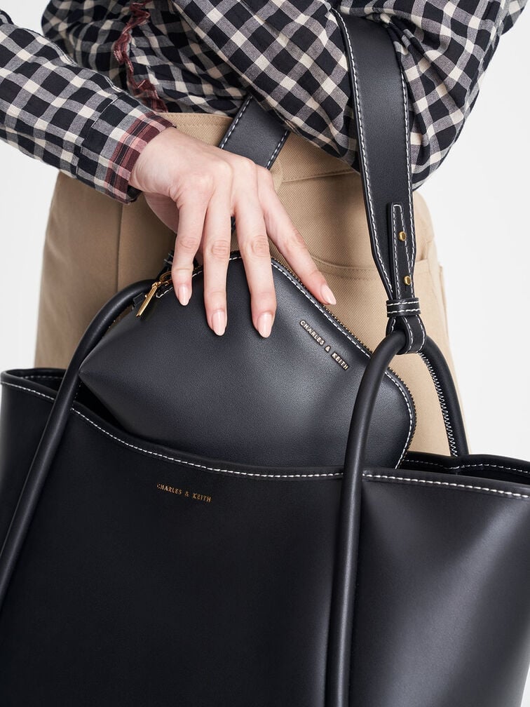 Sac cabas souple en noir pour femme - CHARLES & KEITH