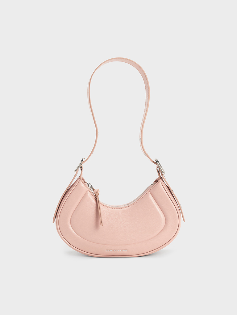 Women’s Petra Curved Shoulder Bag in pink – CHARLES & KEITH