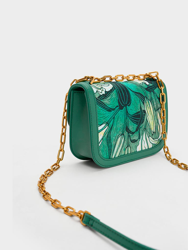 Women’s Charlot Botanical Print Bag in green - CHARLES & KEITH