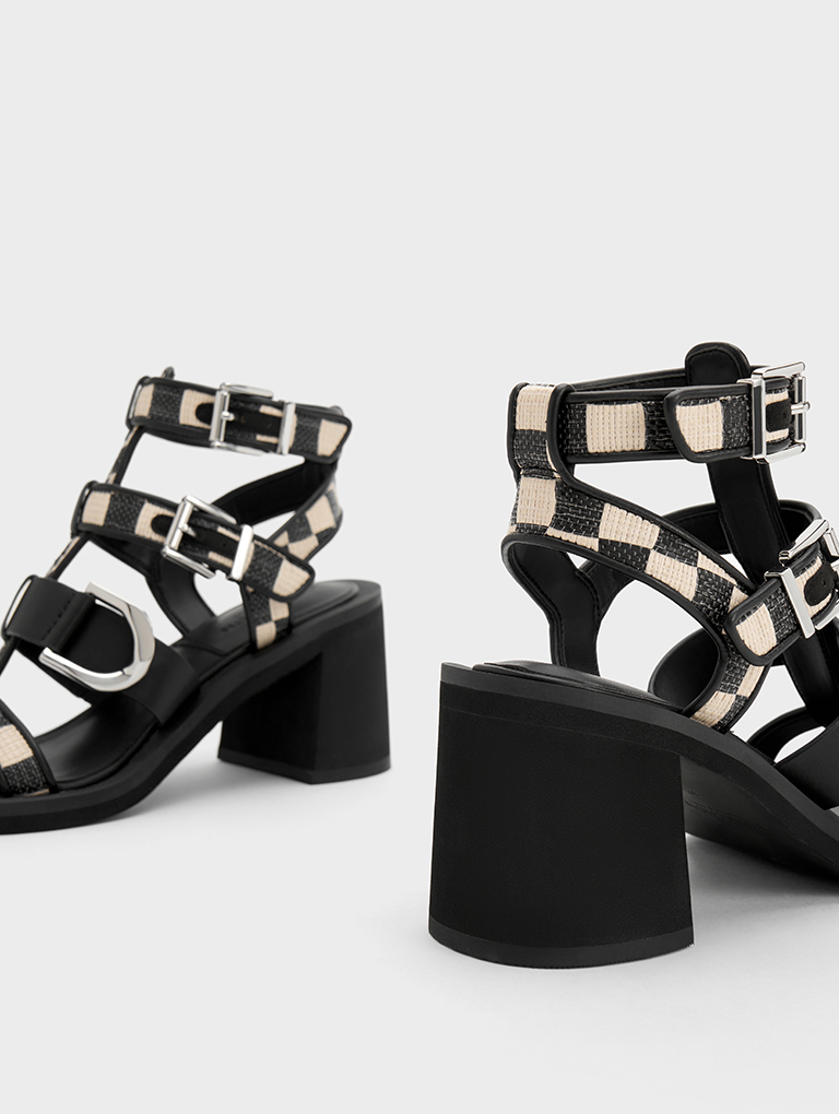 Women’s Gabine Leather Gladiator Sandals in multi – CHARLES & KEITH
