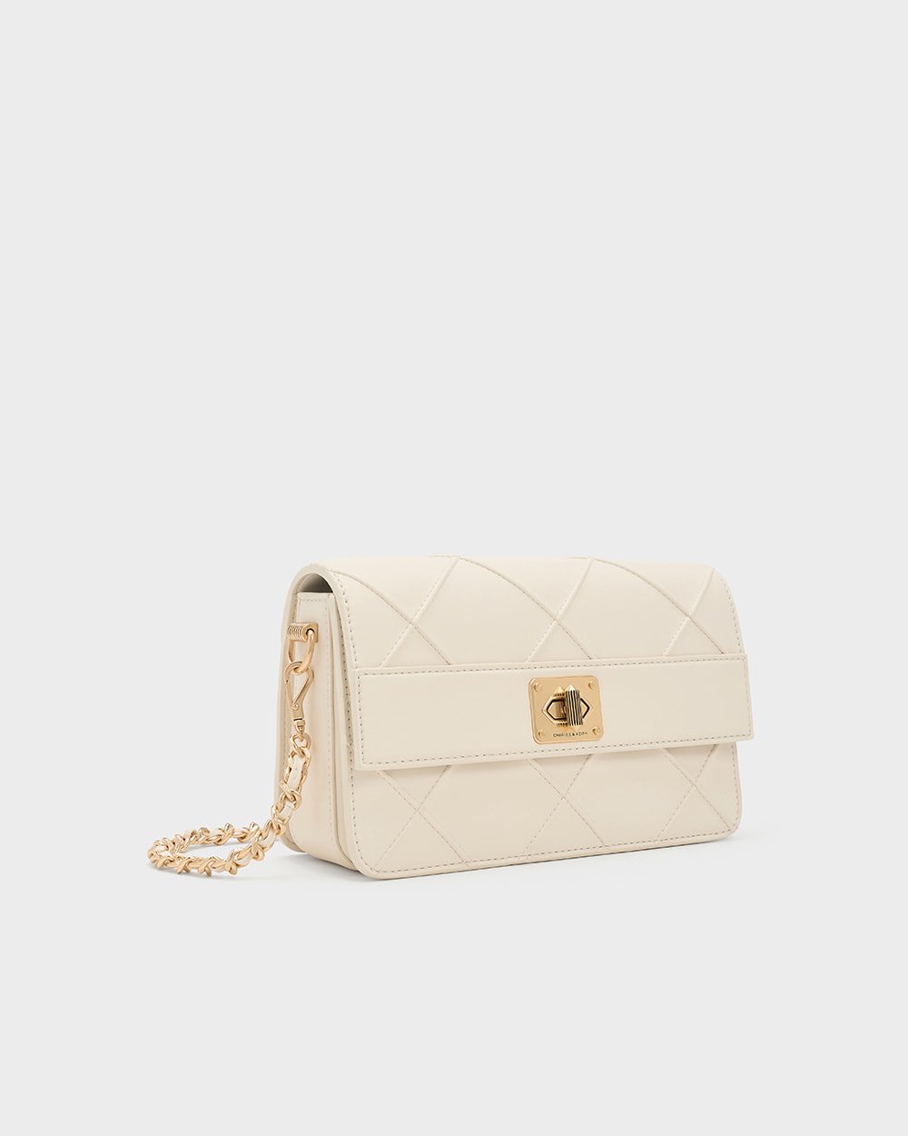 Women's Cream Eleni Quilted Crossbody Bag - CHARLES & KEITH