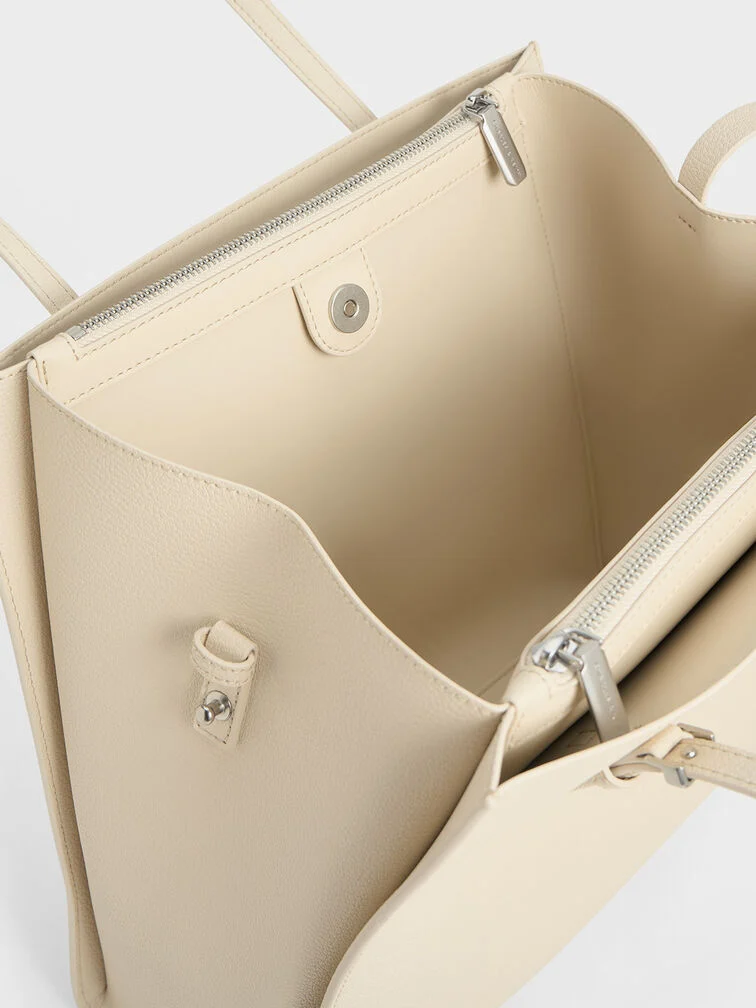 Bolso tote Sansa en beige para mujer - CHARLES & KEITH