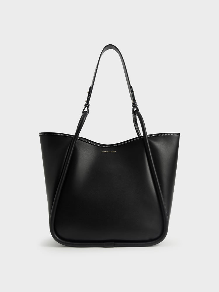 Women's Cognac Tubular Slouchy Tote Bag - CHARLES & KEITH