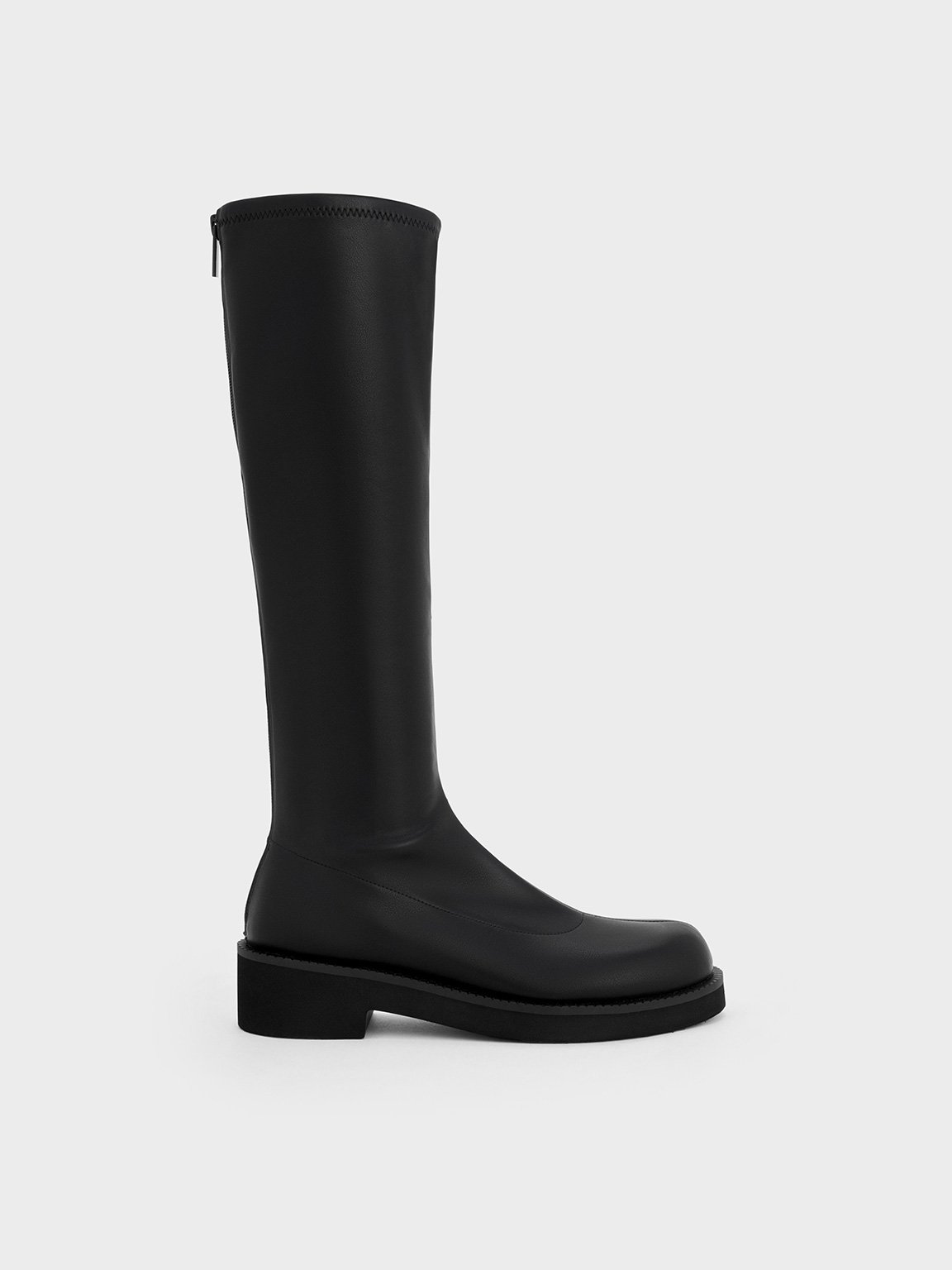 Black lycra knee high boots online