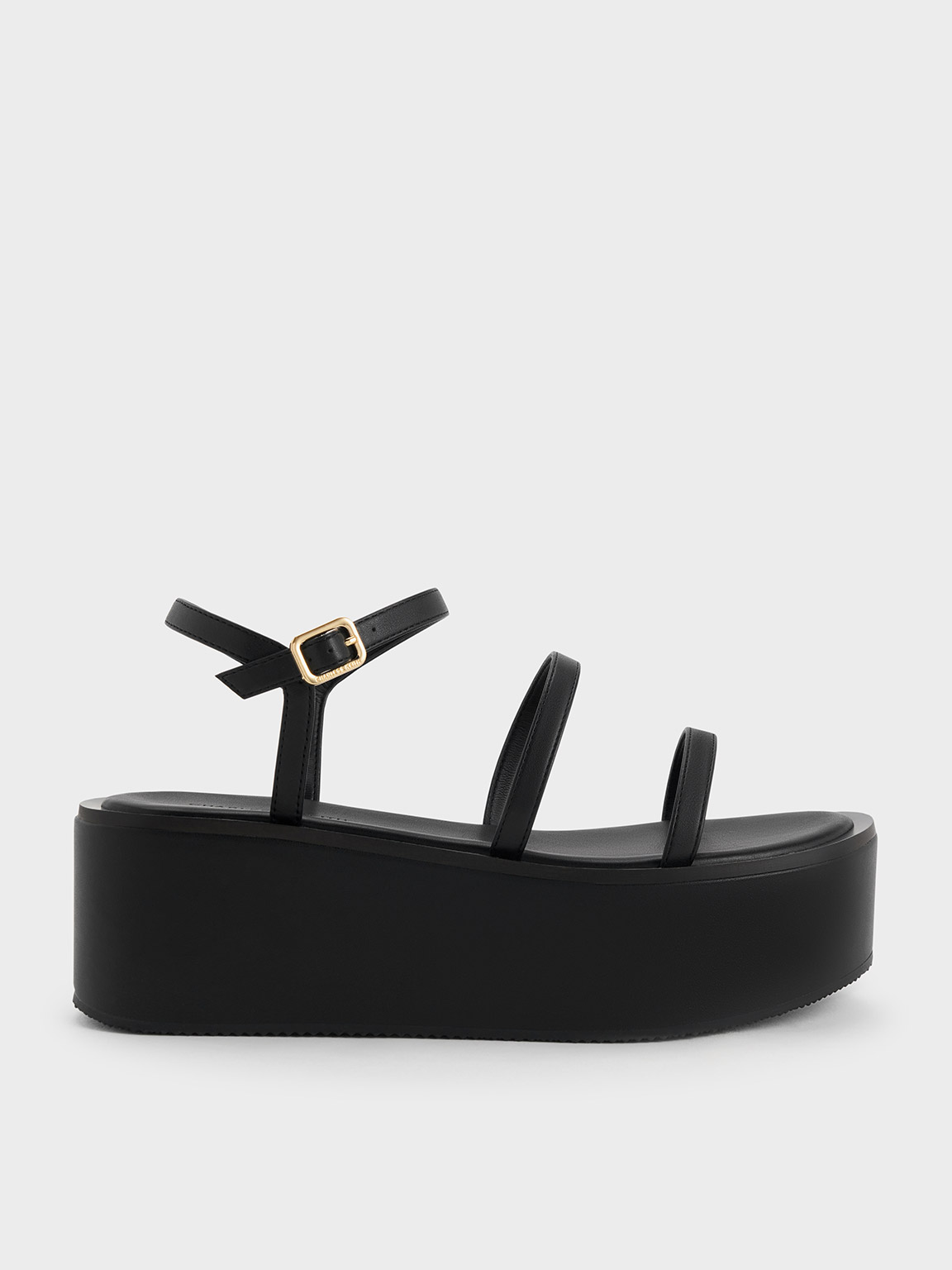 Smart black wedge sandals online