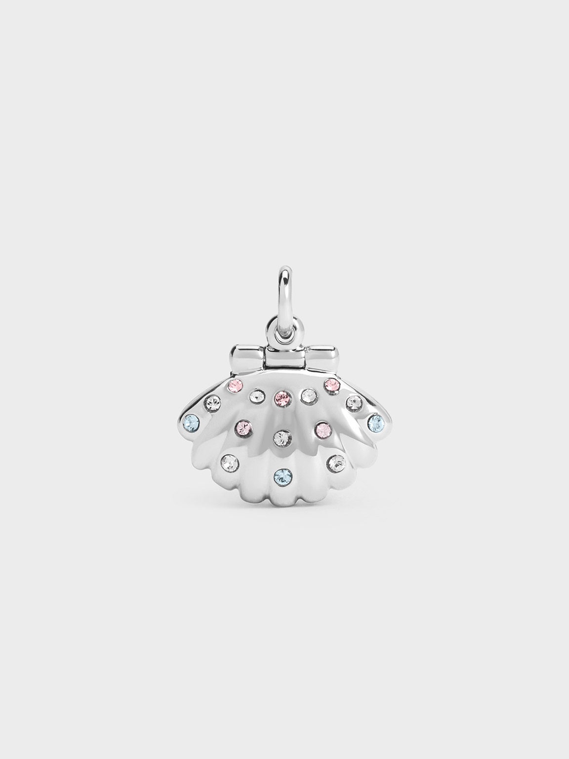 Silver Oceana Scallop Pearl Crystal Charm | CHARLES & KEITH