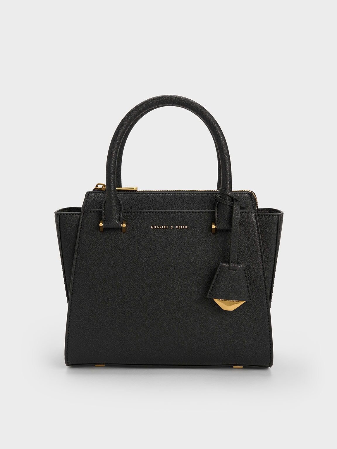 Black Harper Structured Top Handle Bag - CHARLES & KEITH SE