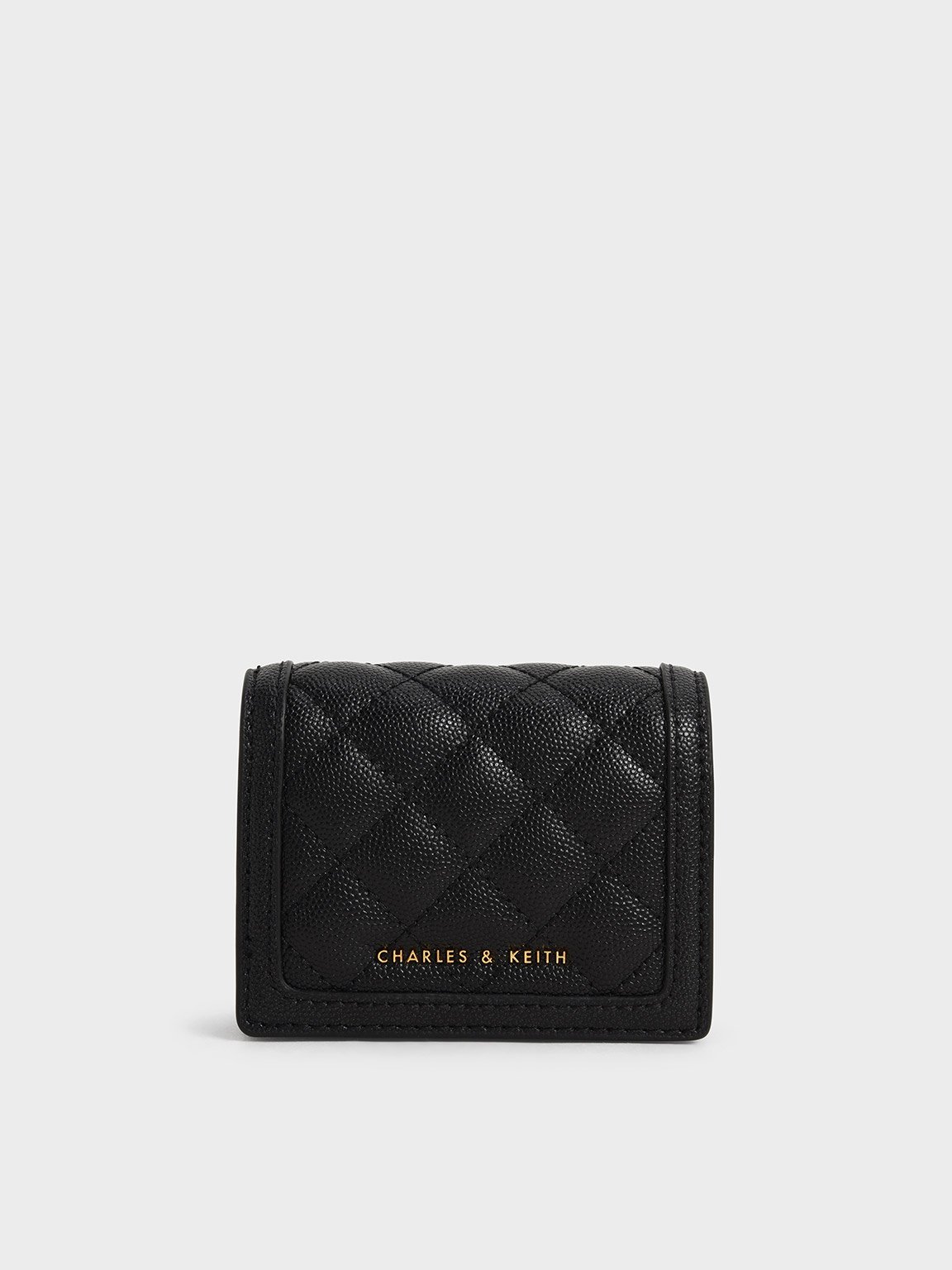 Black Micaela Quilted Card Holder CHARLES KEITH FR