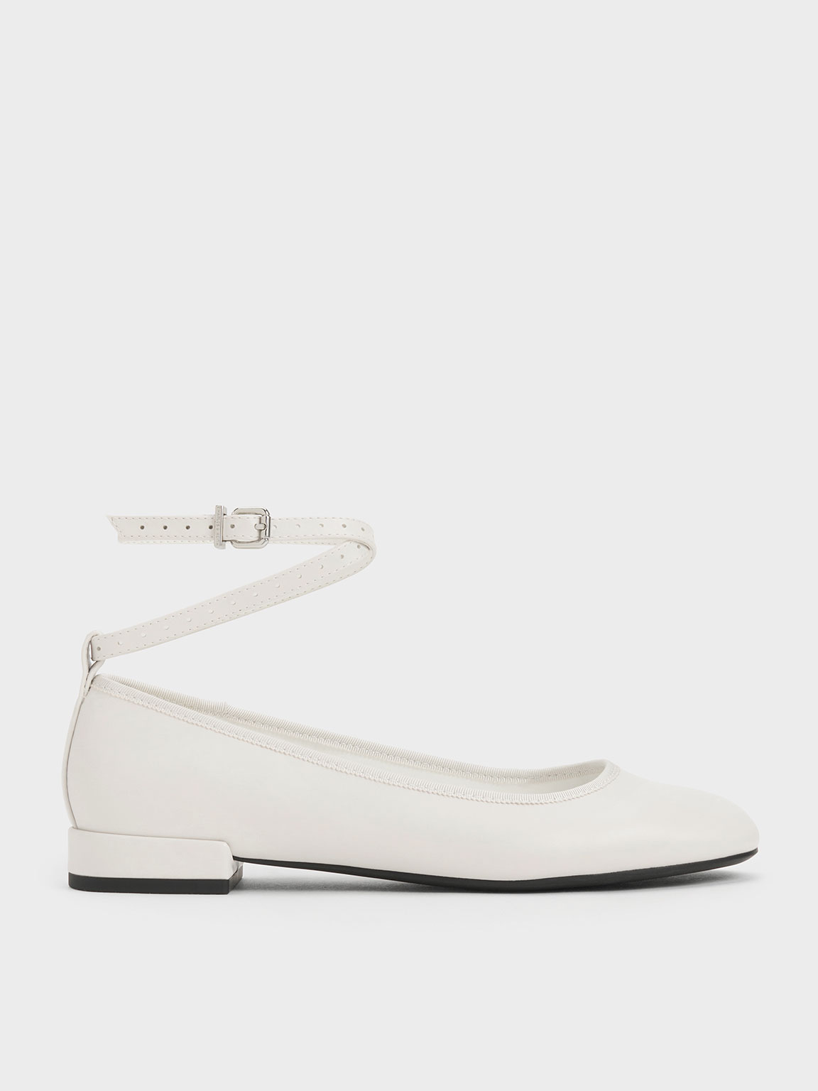 Ankle strap sale white flats