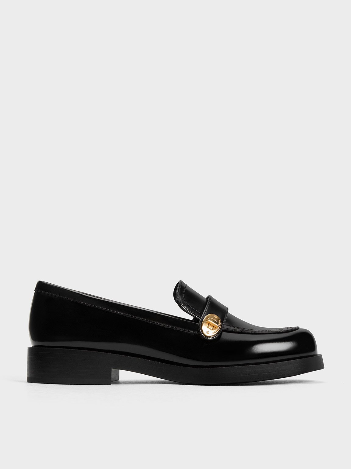 Loafers gold sale buckle