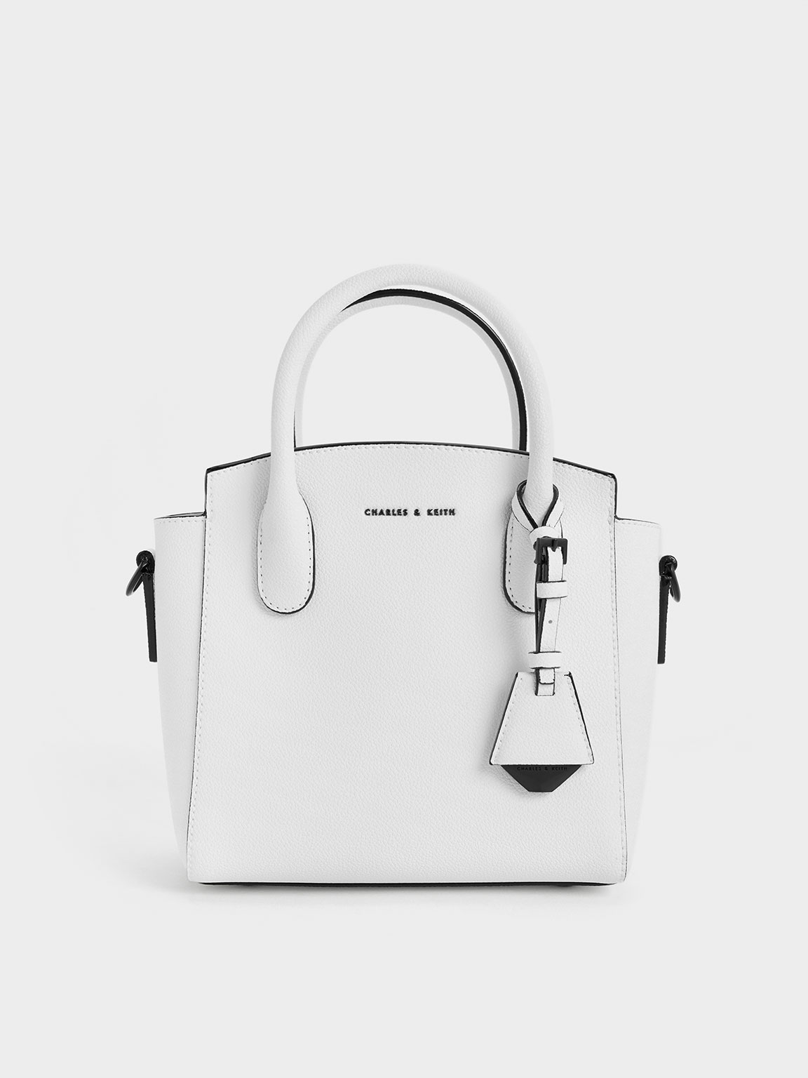 Classic Double Top Handle Bag - White