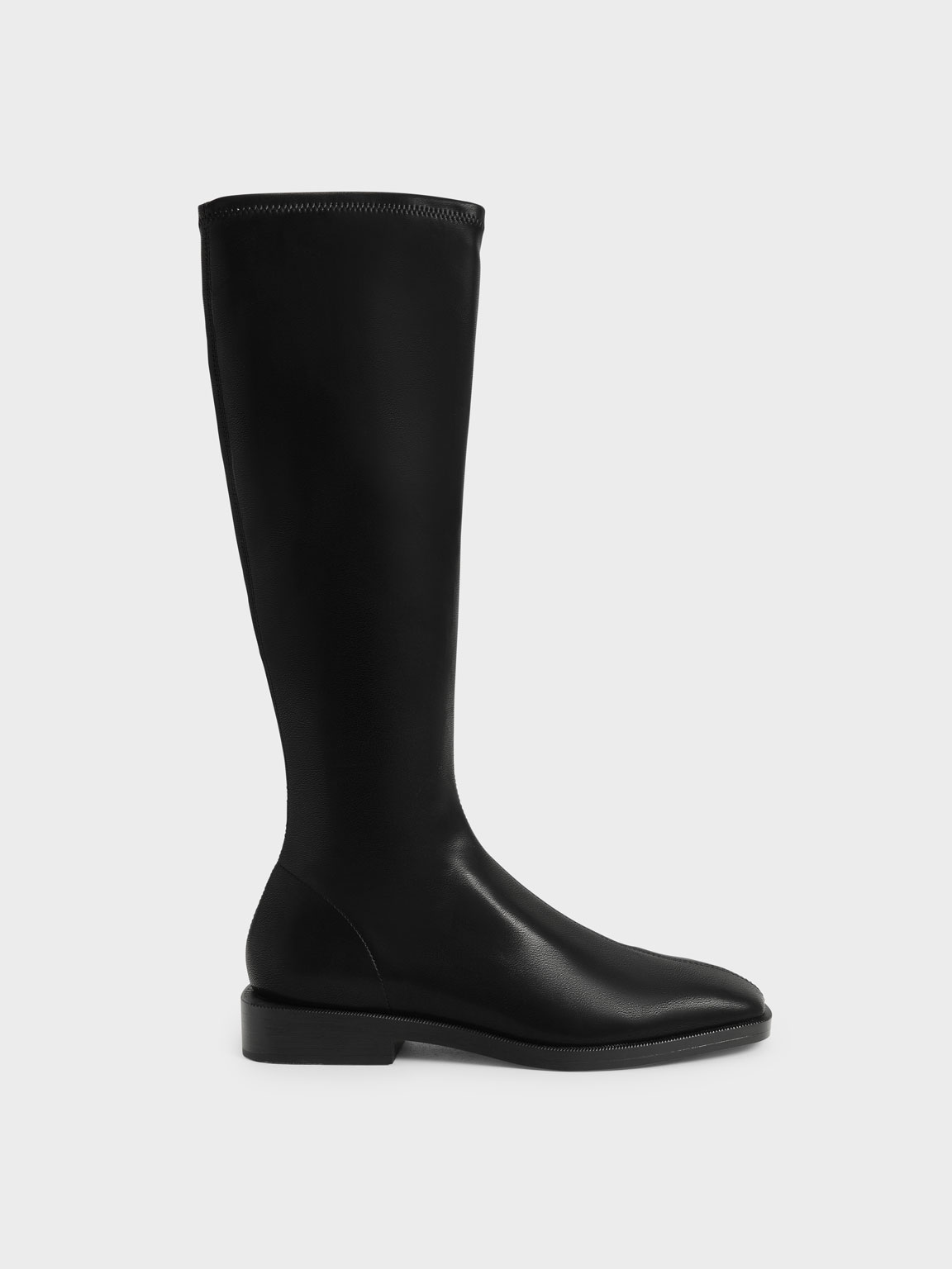 Flat tall outlet black boots