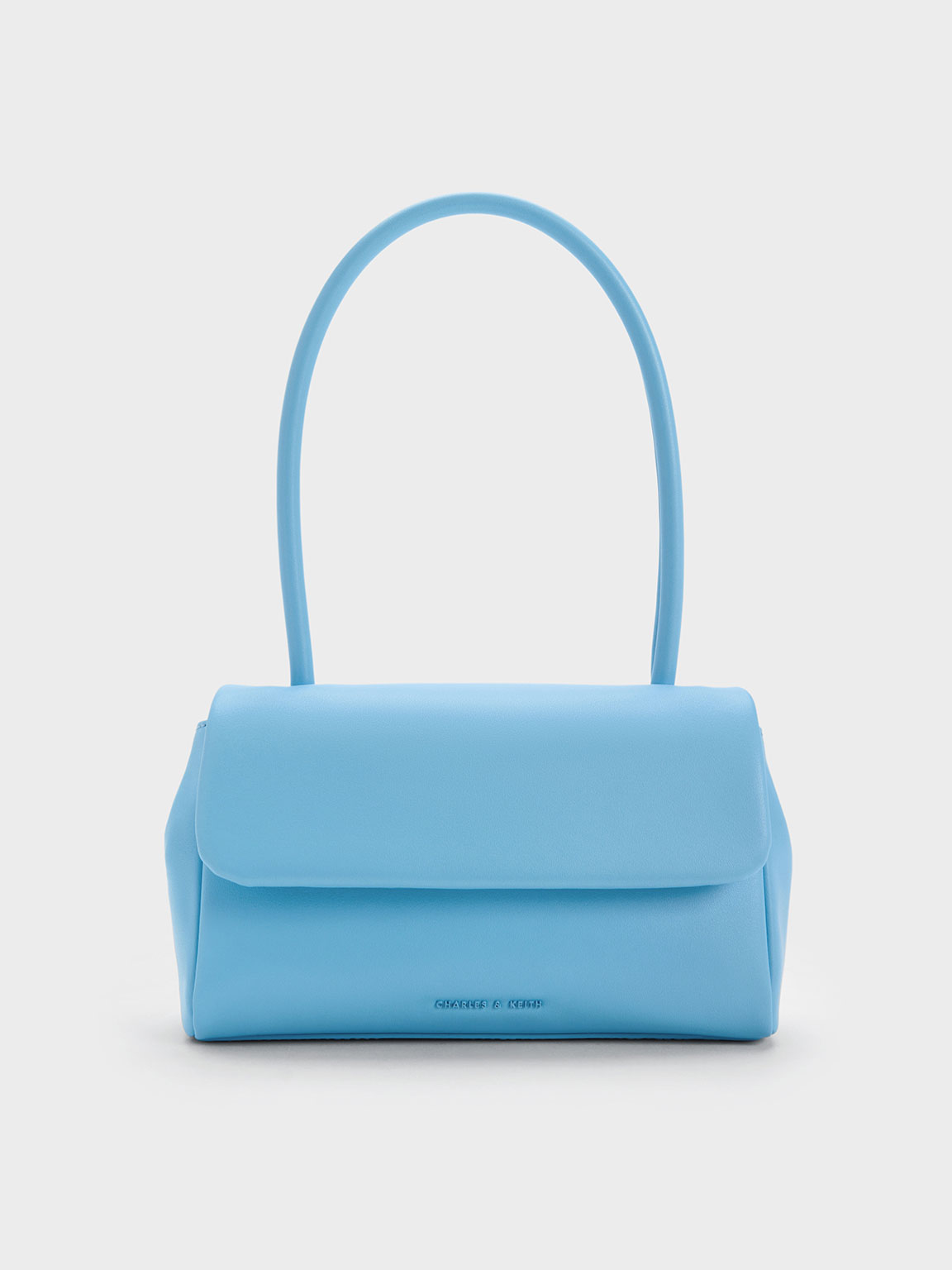 Blue Curved Handle Shoulder Bag | CHARLES & KEITH