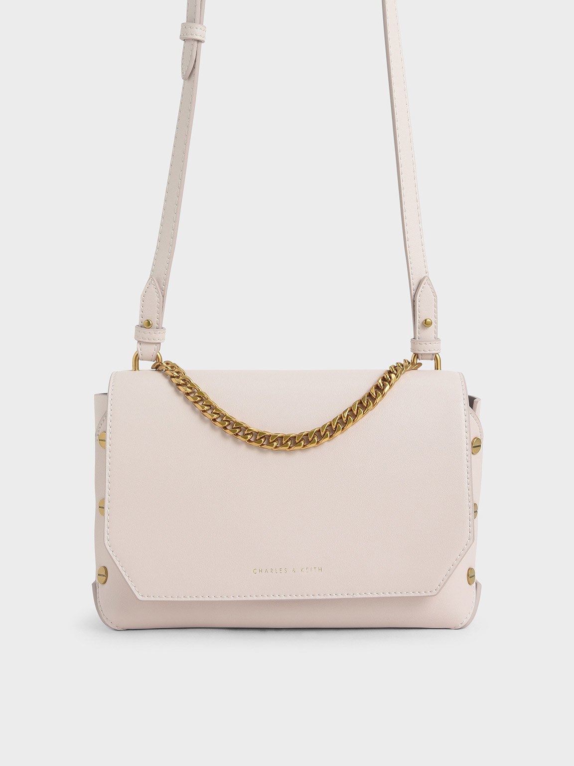 Pink Chain Handle Shoulder Bag CHARLES KEITH