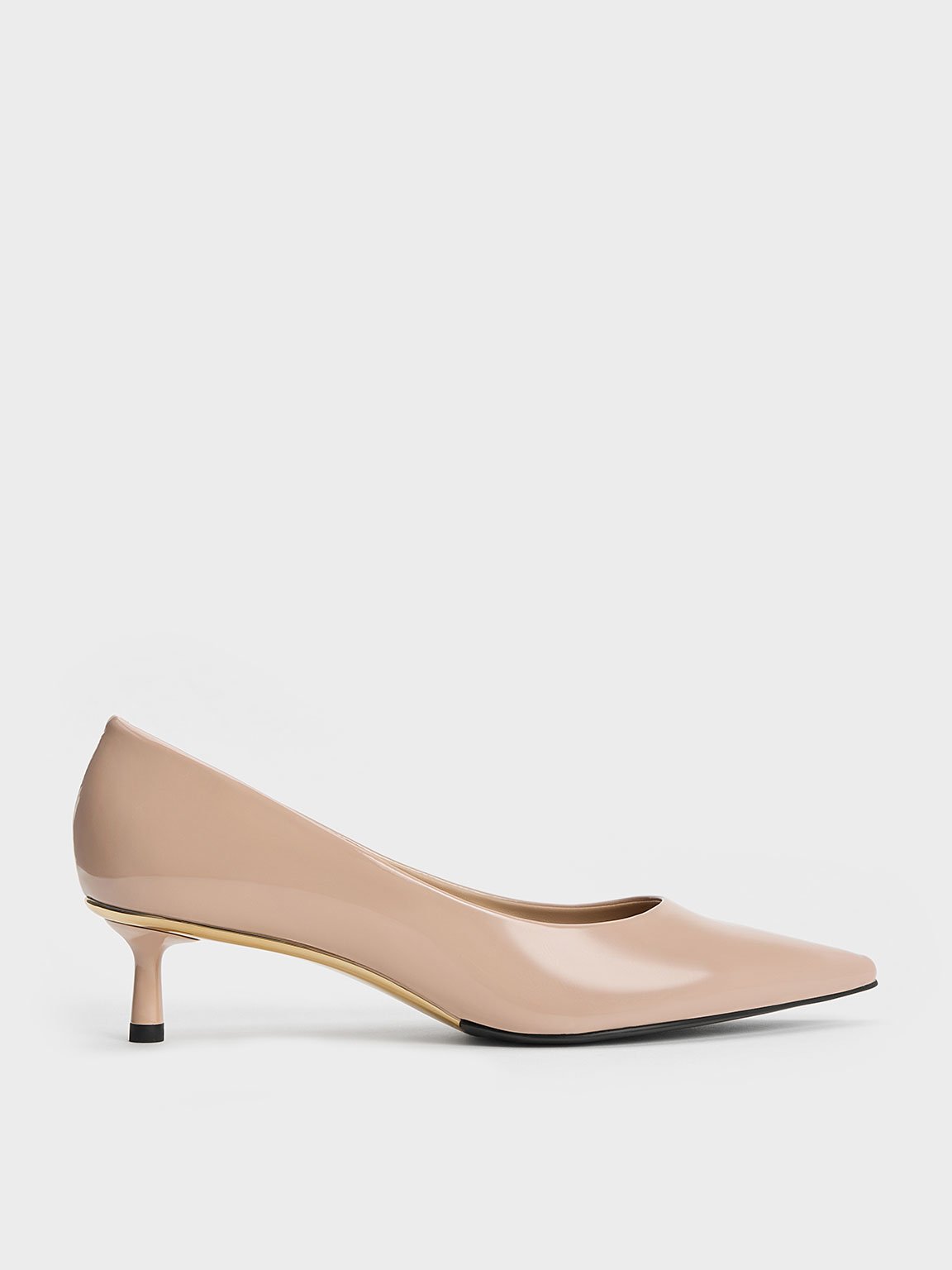 Nude shop patent shoes