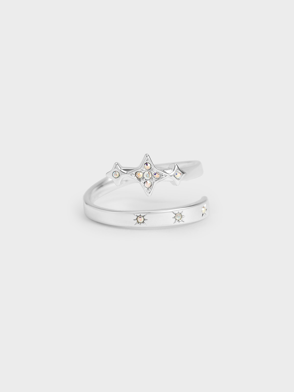 Bague étoile argent ornée de cristaux –