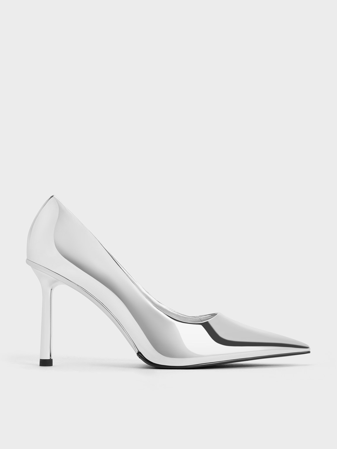 Silver stiletto high heels sale