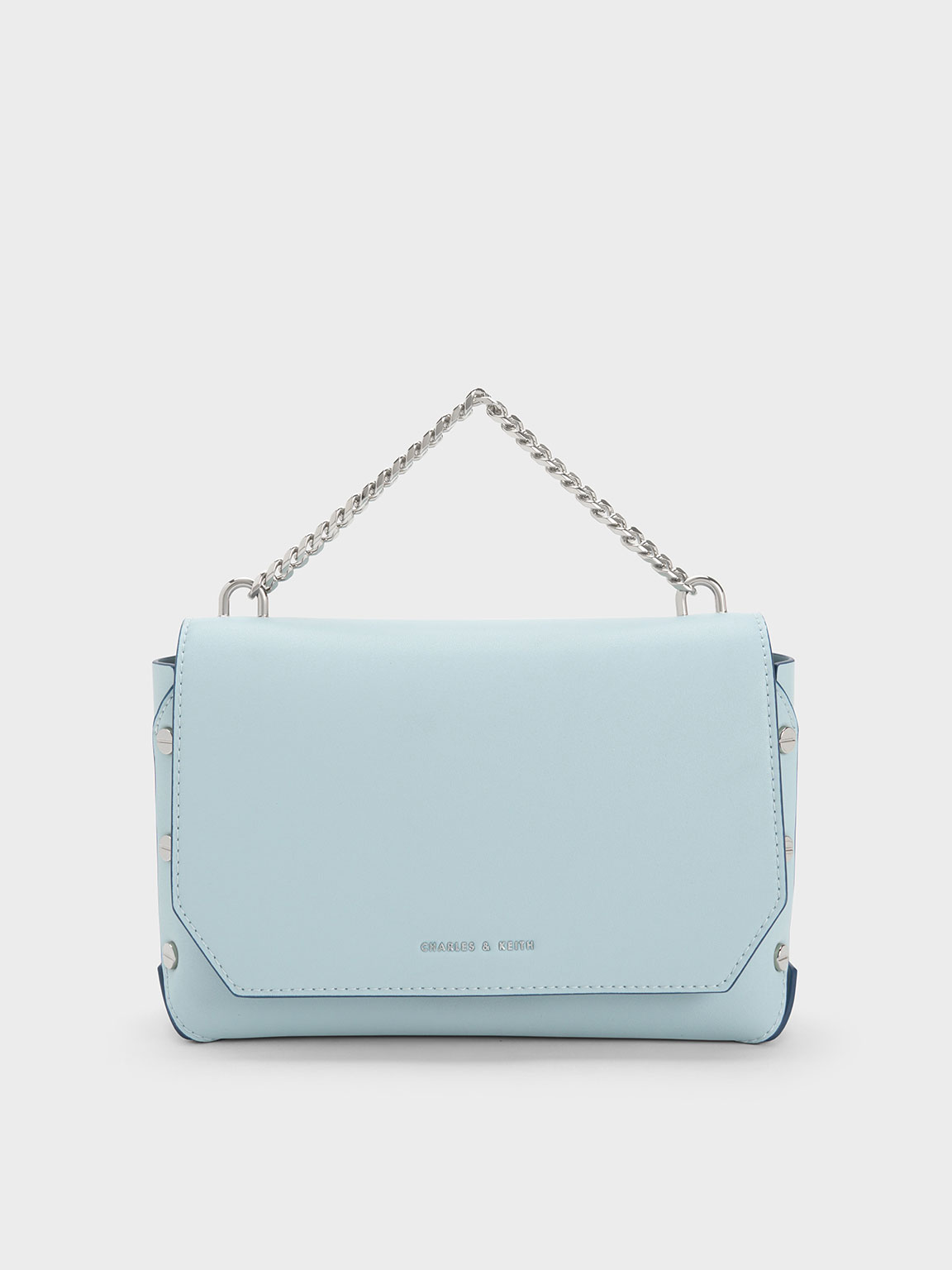 Blue Screw Motif Front Flap Bag CHARLES KEITH