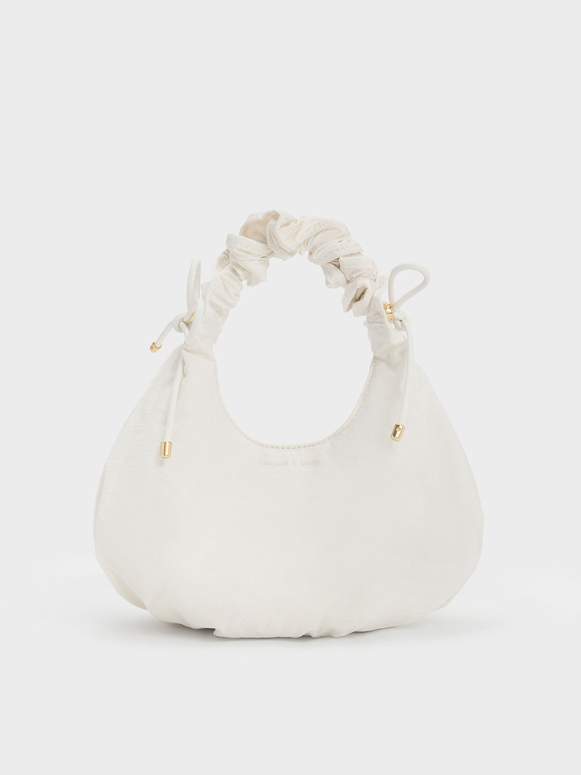 White Maisy Ruched Nylon Bag CHARLES KEITH DE