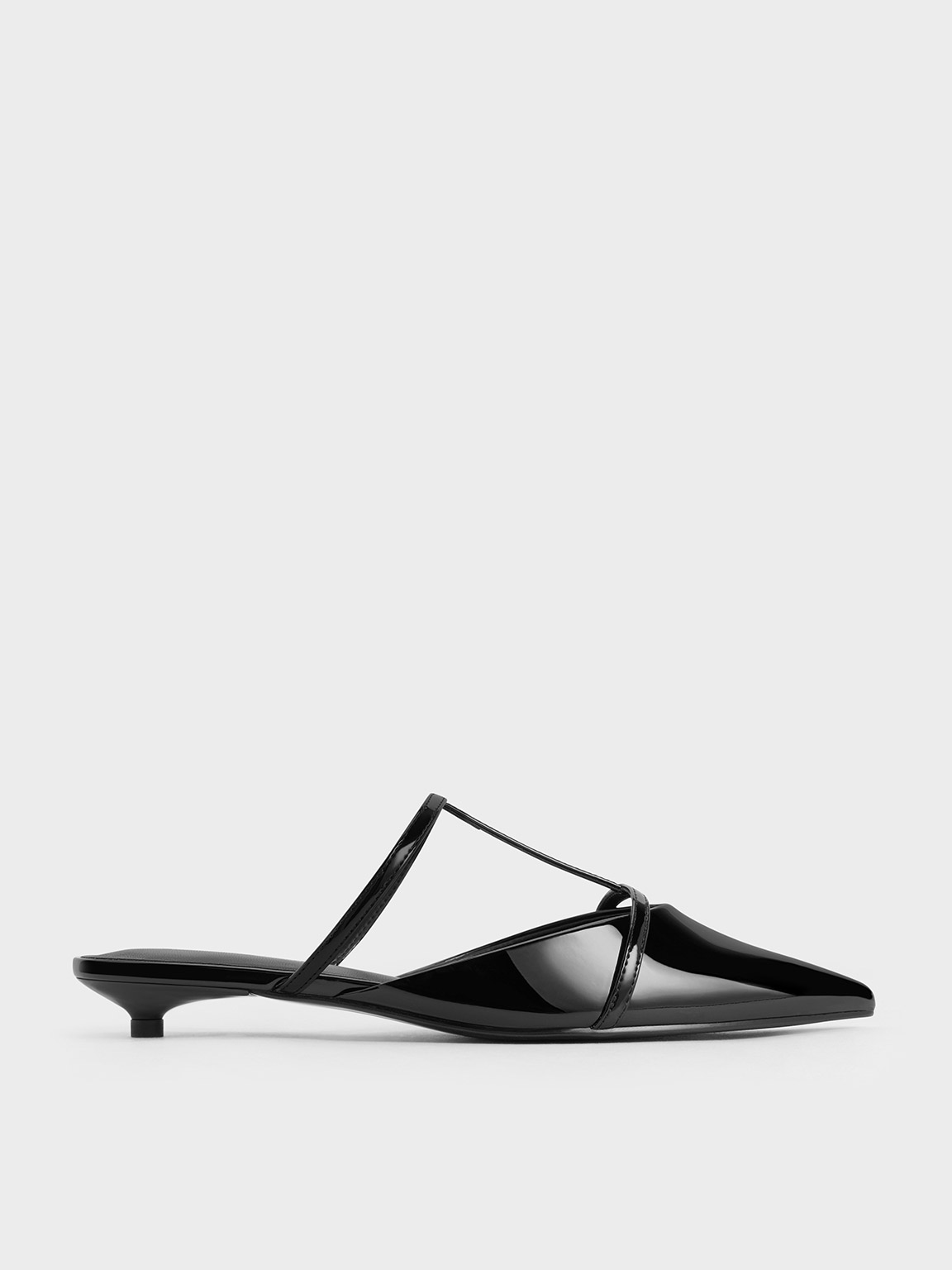 Mules salomes a bout pointu Clara noir box CHARLES KEITH FR