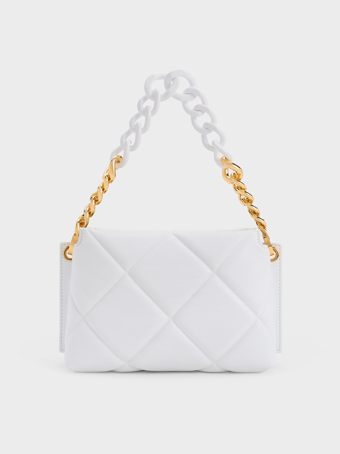 White Danika Chunky Chain Padded Bag CHARLES KEITH