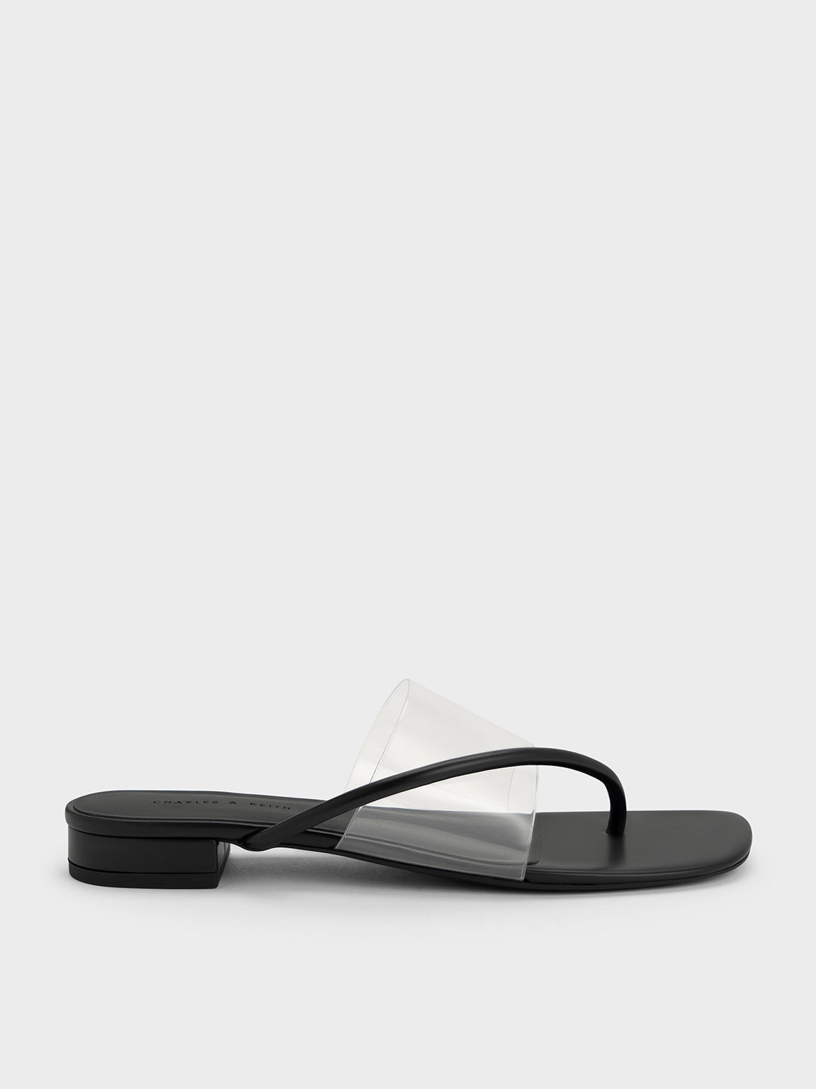 Black Transparent Thong Sandals | CHARLES & KEITH