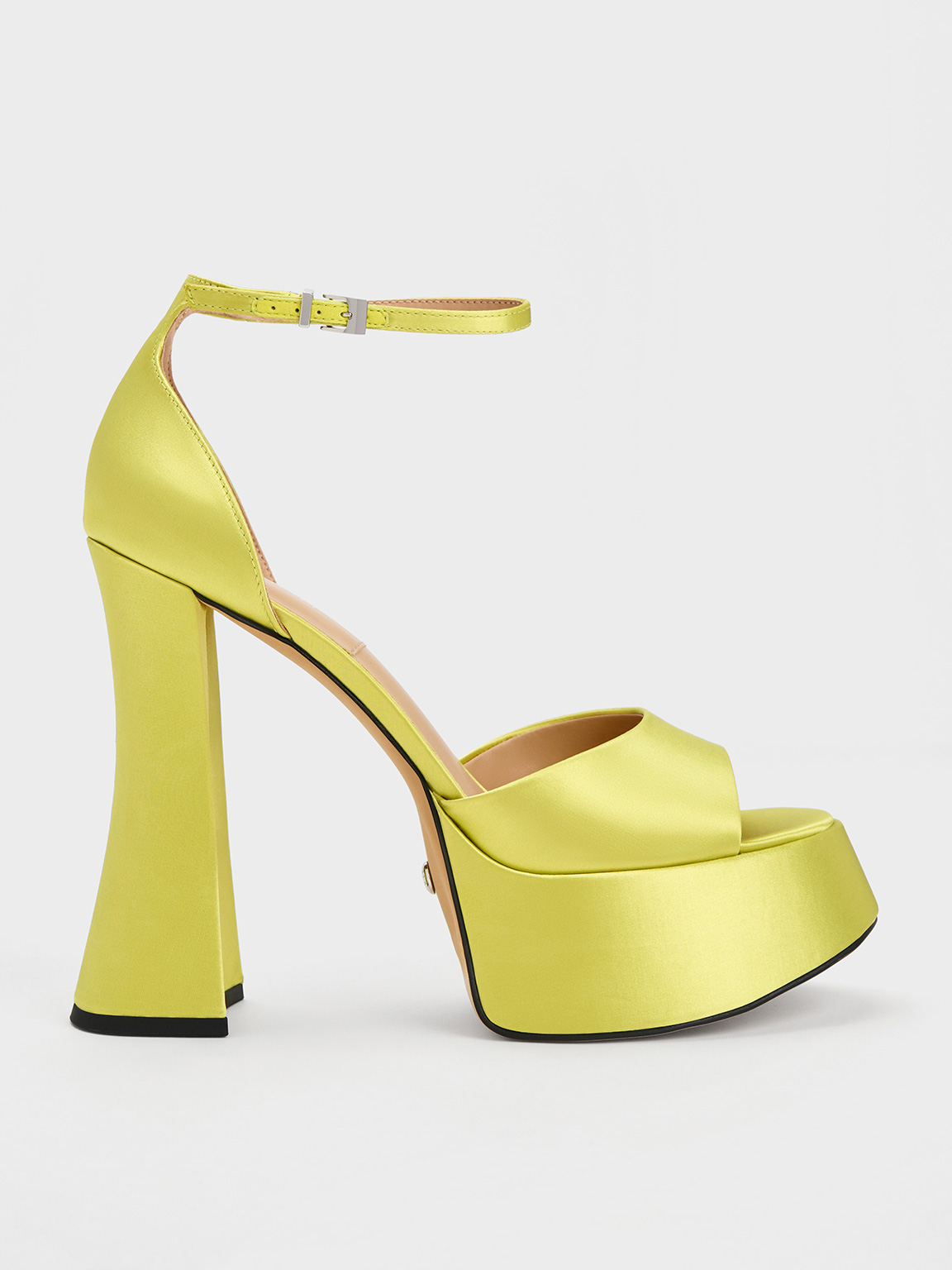 Lime Michelle Recycled Polyester Platform Sandals - CHARLES & KEITH DE