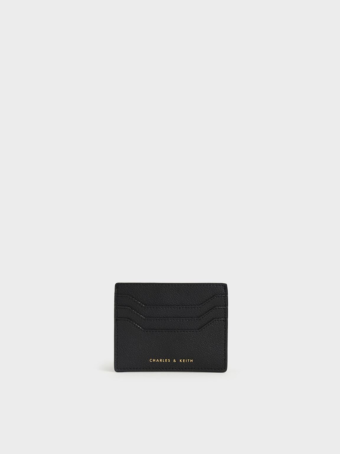 Black Geometric Multi-Slot Cardholder - CHARLES & KEITH AT