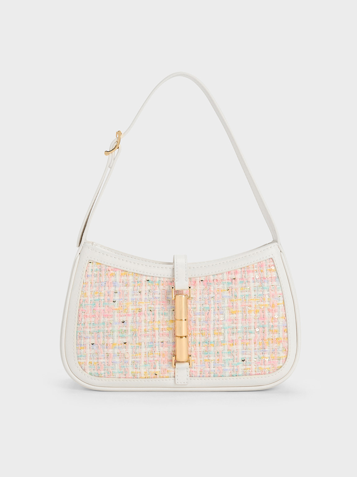 White shoulder baguette online bag