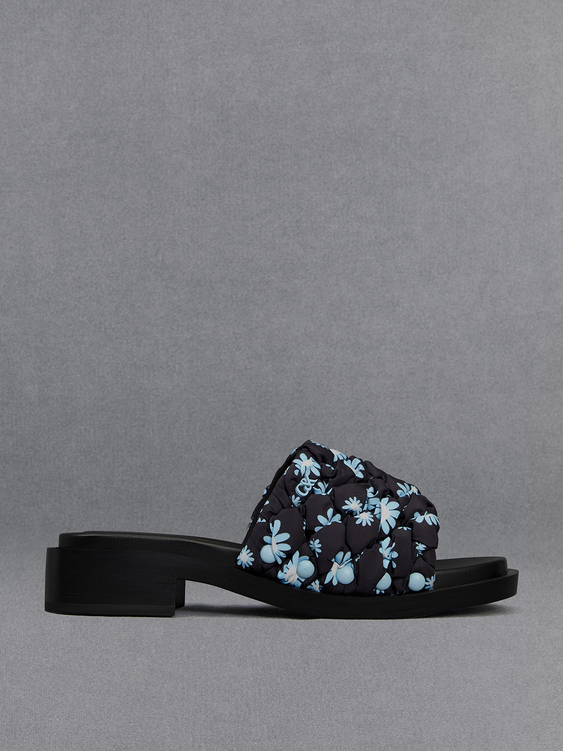 Multicoloured Nylon Puffy Floral Print Sandals CHARLES KEITH BE