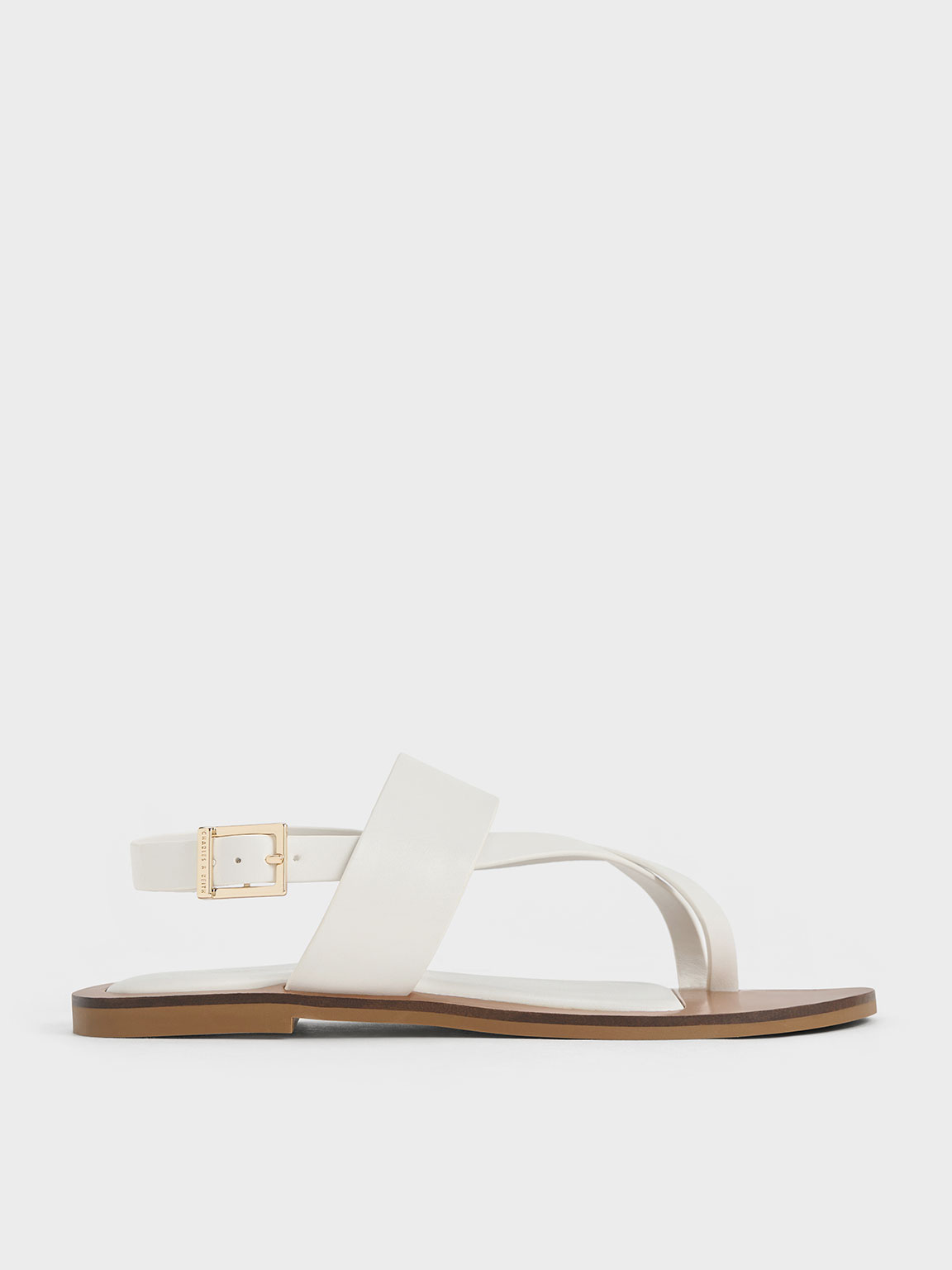 White one strap online sandals