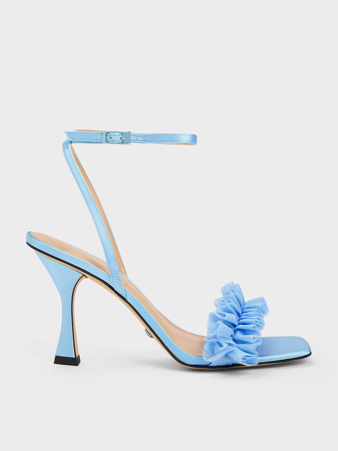 Blue kitten heel outlet sandals