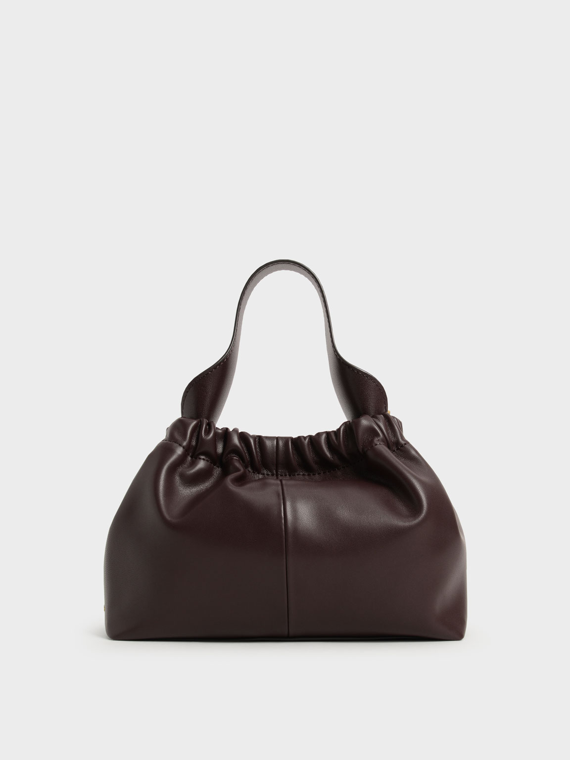 Burgundy Pleated Hobo Bag CHARLES KEITH PT