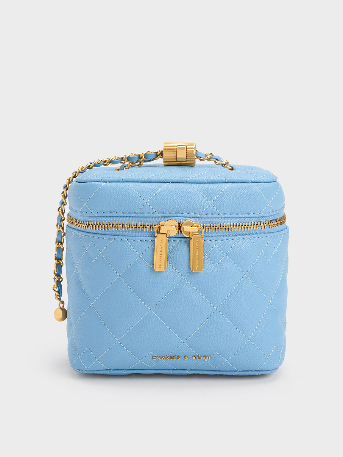 Light Blue Nezu Quilted Boxy Bag - CHARLES & KEITH ES